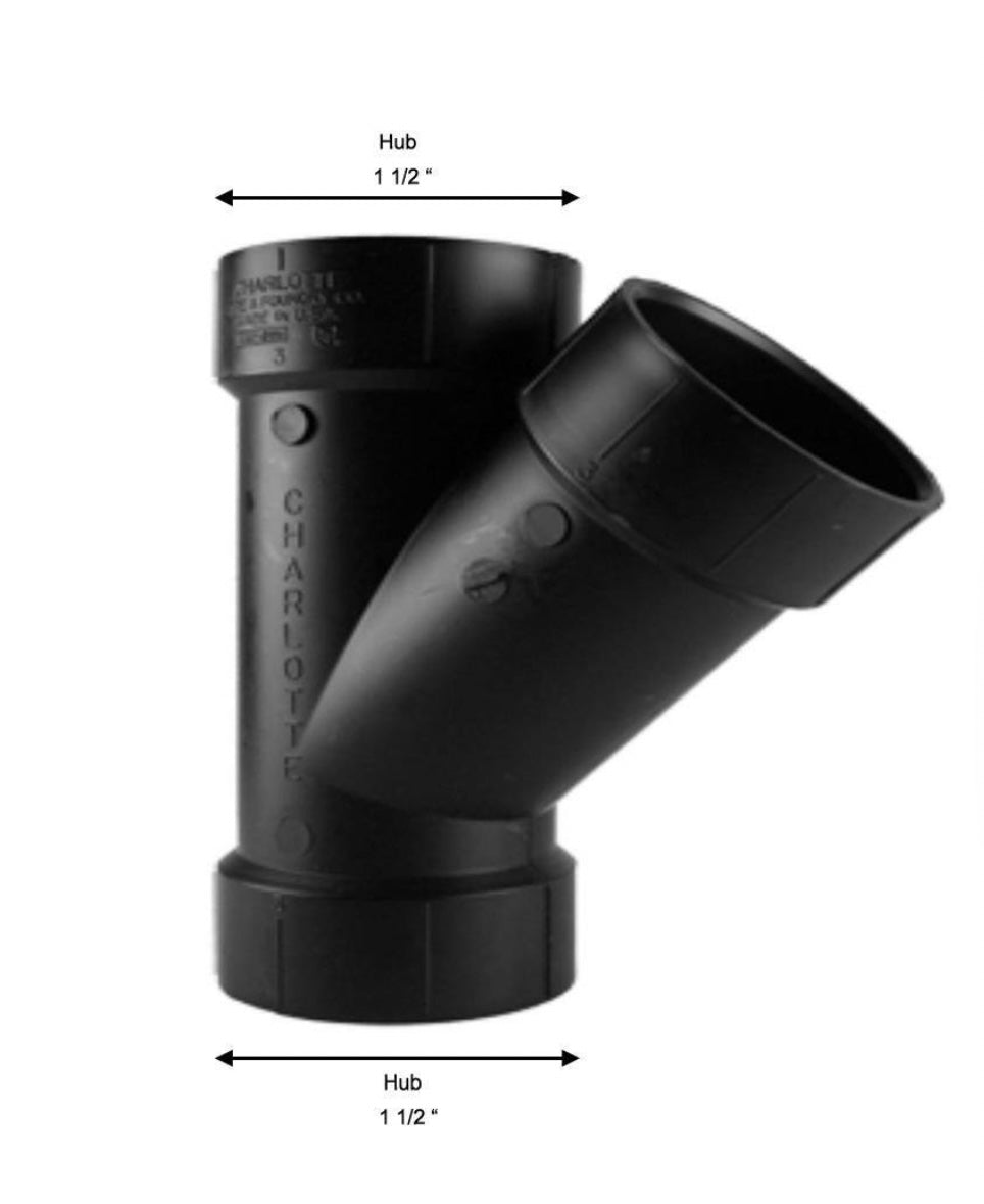 1.5" ABS WYE – Magnum Plumbing Wholesale | UPC certified fitting for ABS/DWV plumbing systems