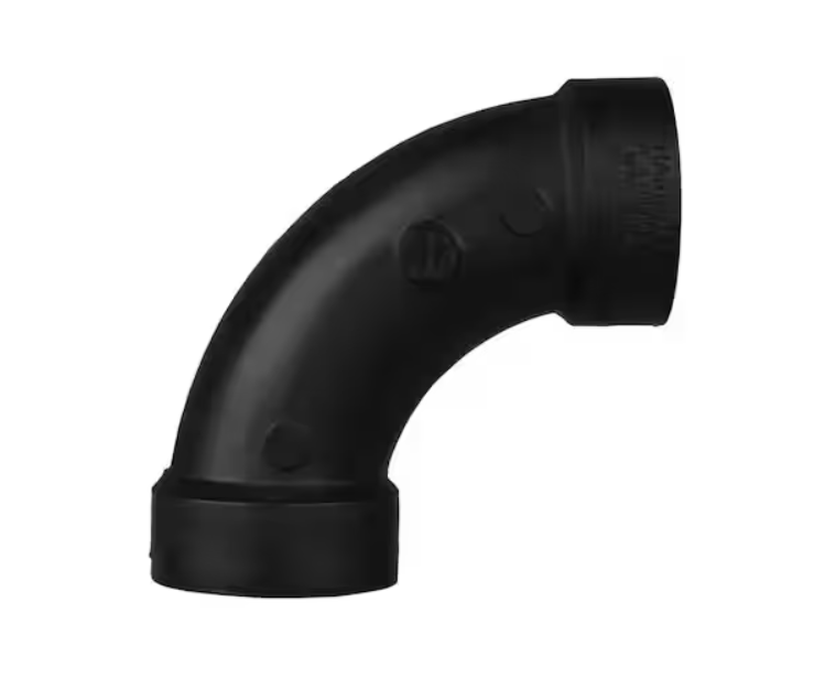 ABS DWV Long Sweep 90°Elbow 1 1/2" 2" 3" 4"