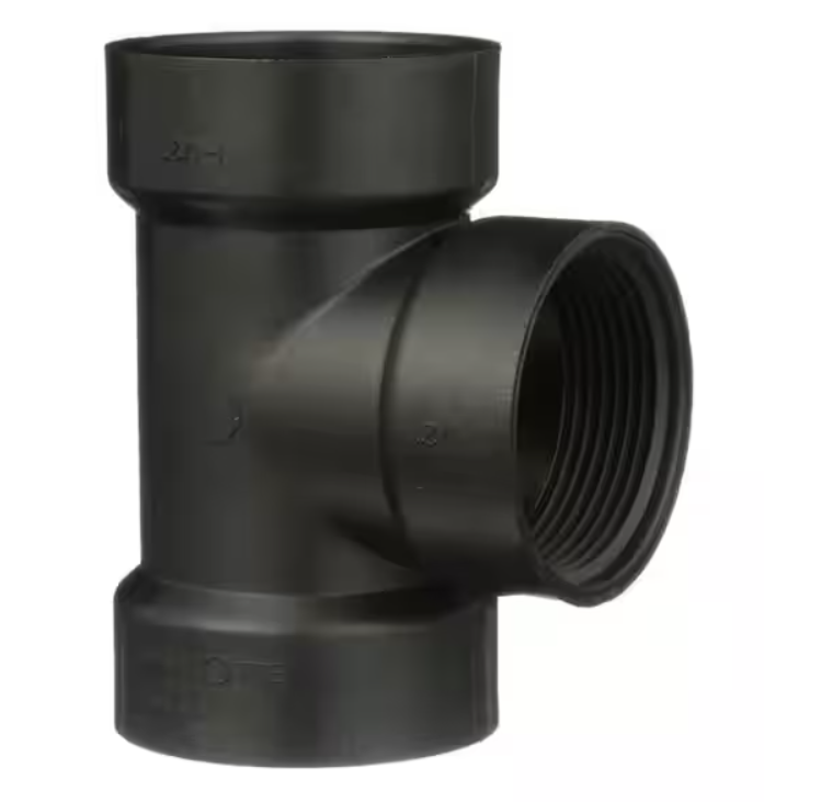 ABS Flush Cleanout Tee 1 1/2" 2" 3" 4"