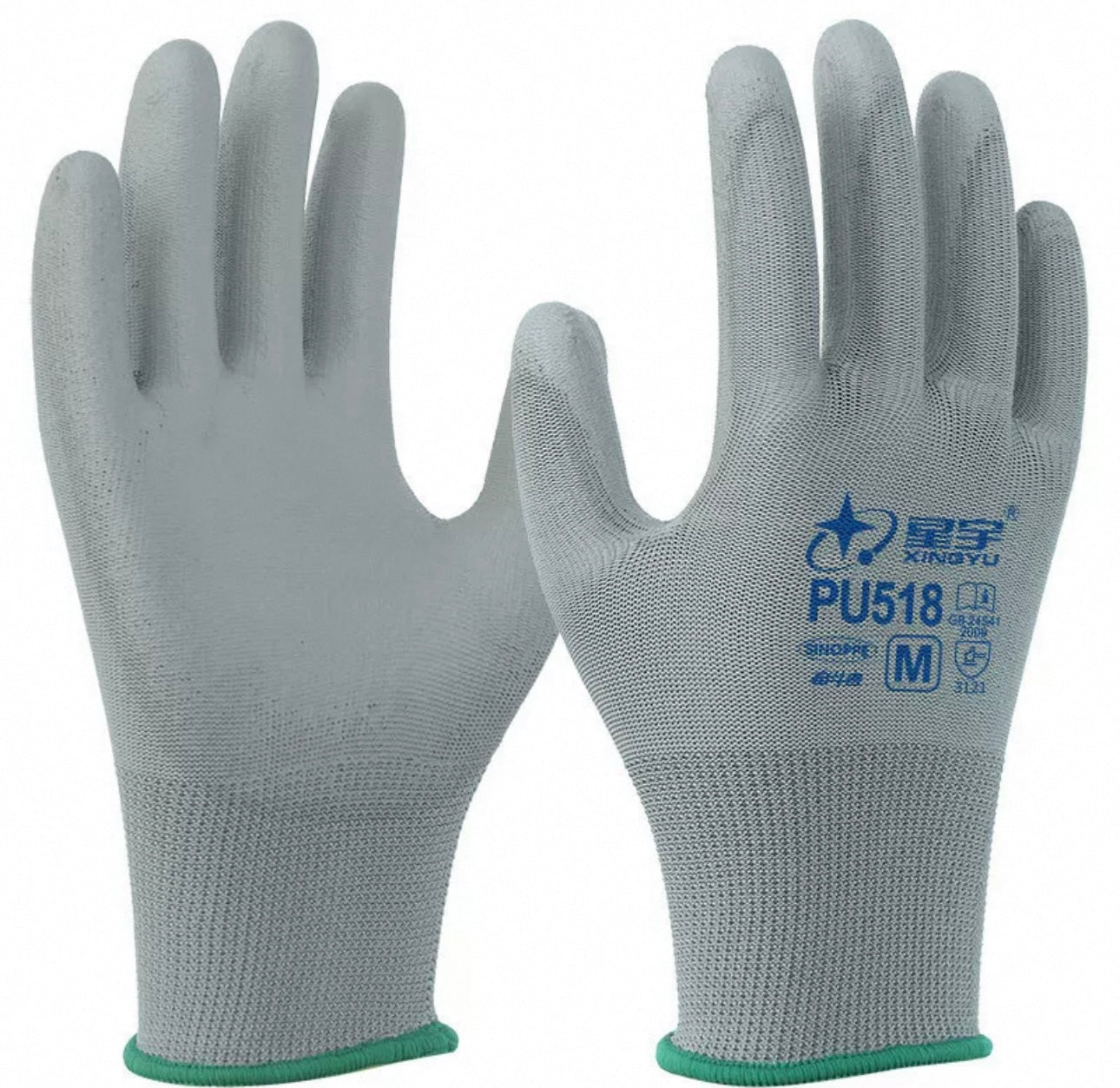 12 Pairs Blue Latex Coated Gloves Set