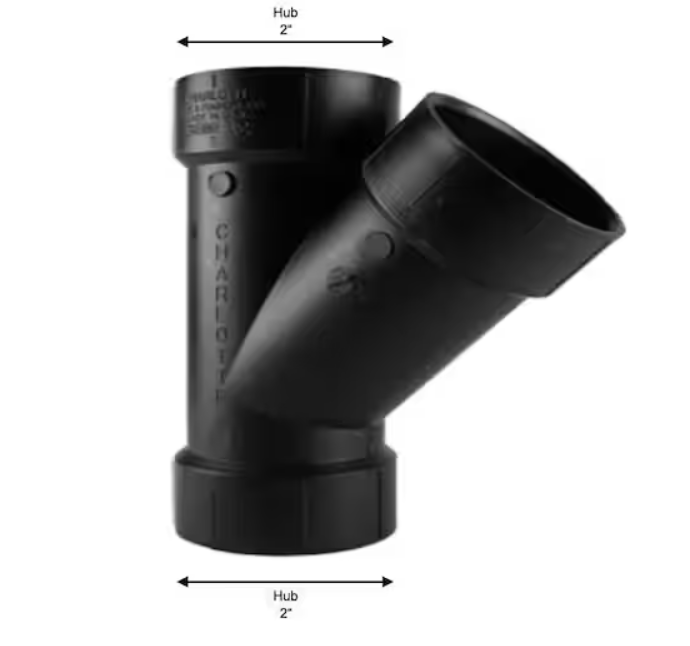2" ABS WYE – Magnum Plumbing Wholesale | UPC certified fitting for ABS/DWV plumbing systems