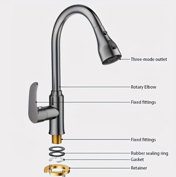 Single Hole Single-Handle Bathroom Faucet in Gun Metal