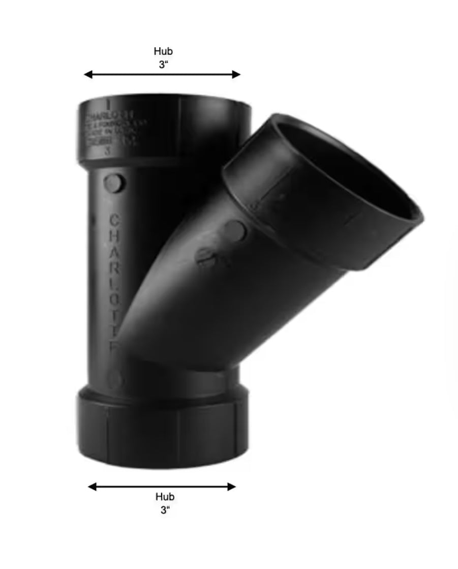 3" ABS WYE – Magnum Plumbing Wholesale | UPC certified fitting for ABS/DWV plumbing systems