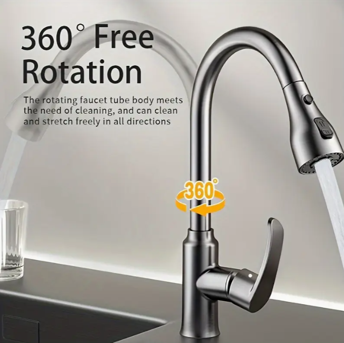 Single Hole Single-Handle Bathroom Faucet in Gun Metal