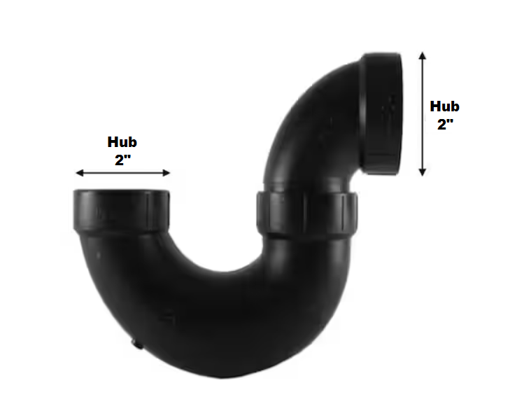 2" ABS P-Trap w/Solvent Weld Joint– Magnum Plumbing Wholesale | UPC certified fitting for ABS/DWV plumbing systems