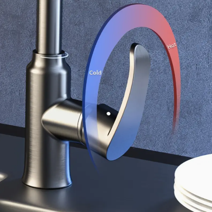 Single Hole Single-Handle Bathroom Faucet in Gun Metal