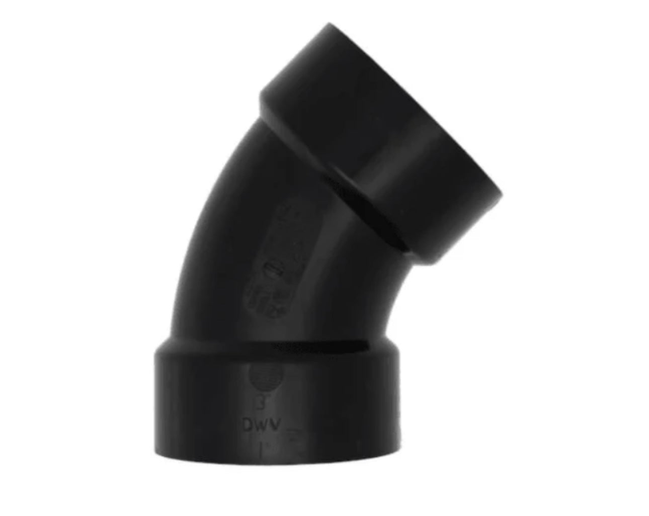 1.5",2",3",4" ABS DWV 45° Elbow – Magnum Plumbing Wholesale | UPC certified fitting for ABS/DWV plumbing systems