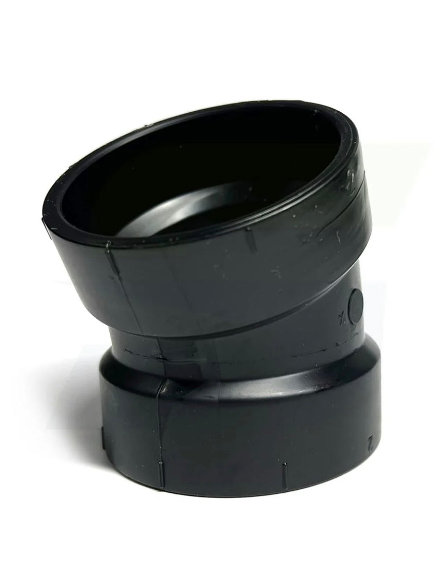 ABS DWV 22.5° Elbow 1 1/2" 2" 3" 4"