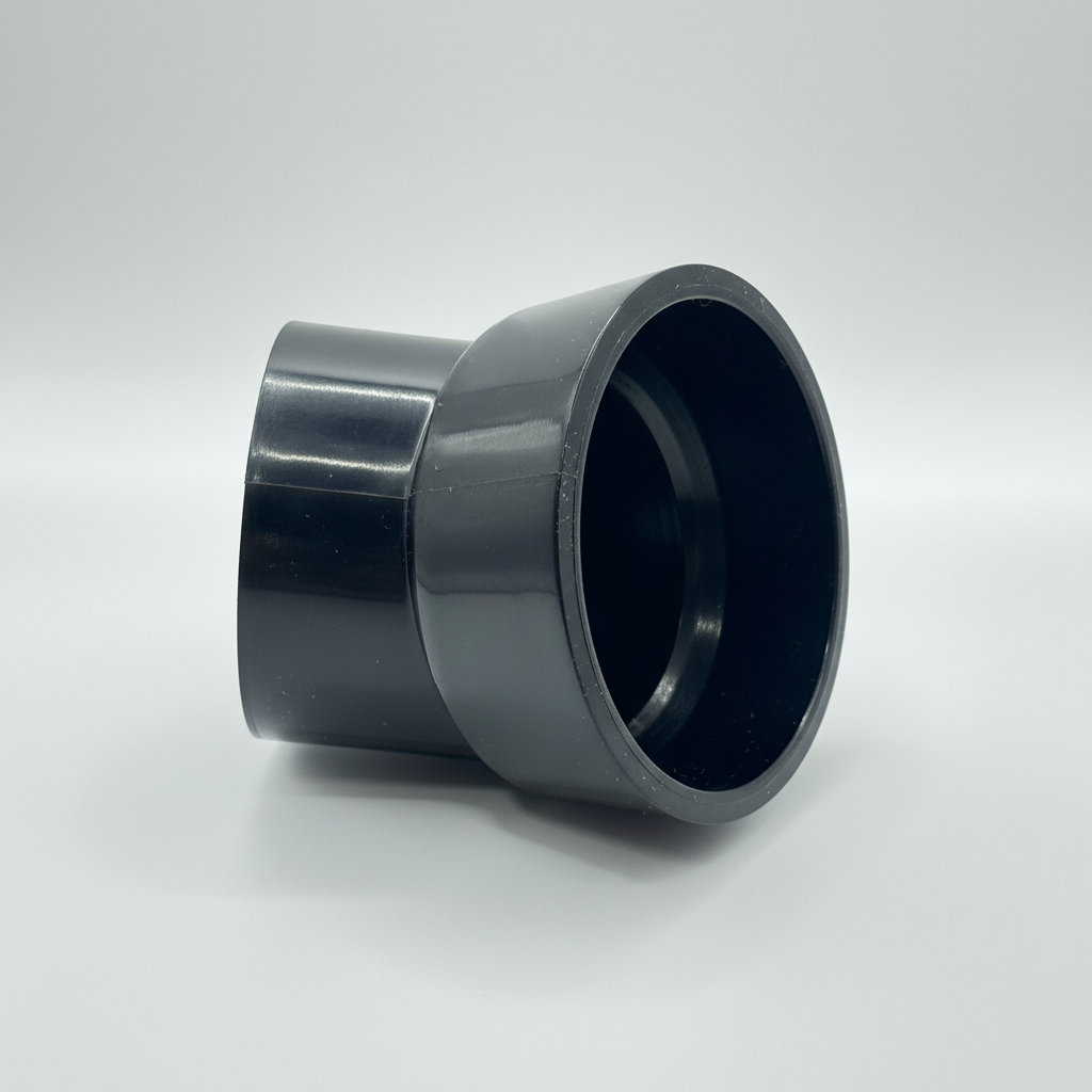 ABS DWV 22.5° Street Elbow (1/16 Bend) | Spigot x Hub | 1-1/2" to 4"