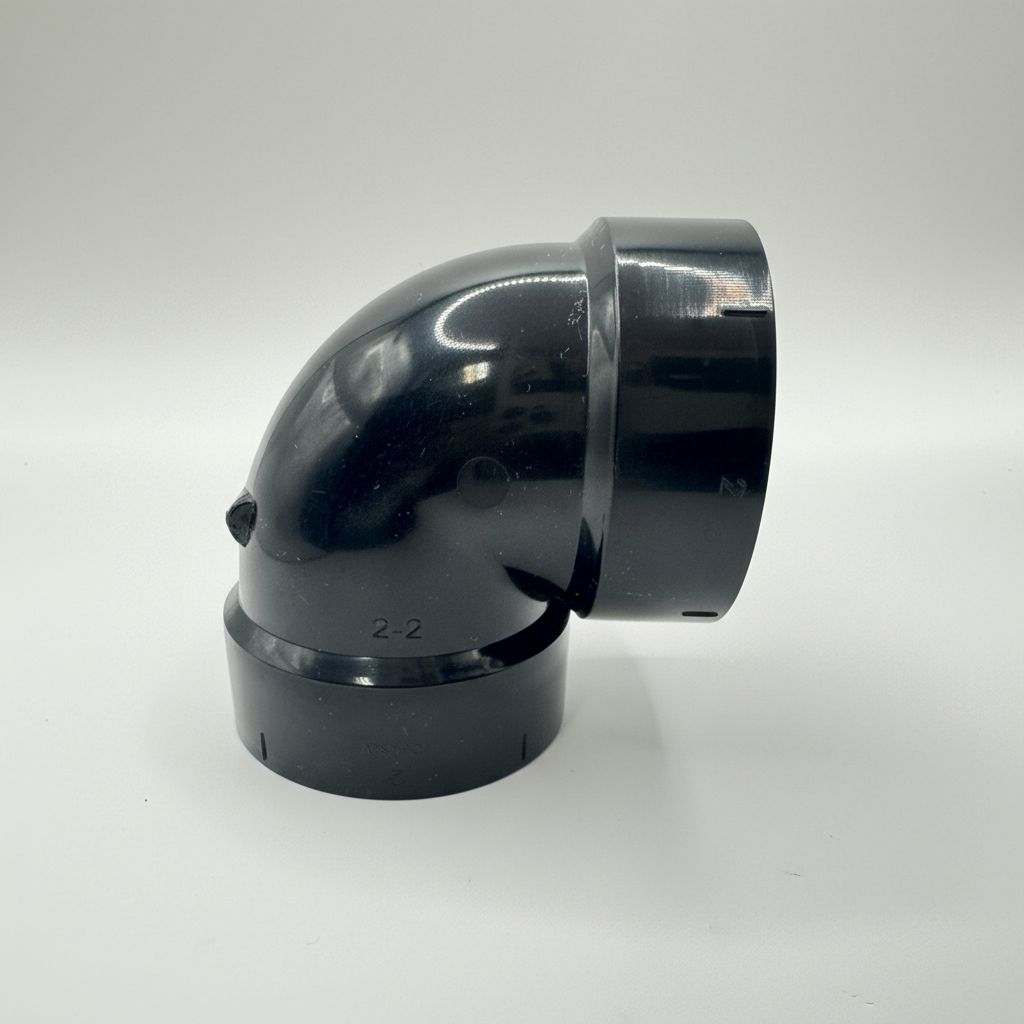 ABS DWV 90° Vent Elbow | Short Radius | Hub x Hub | 1-1/2" to 4"