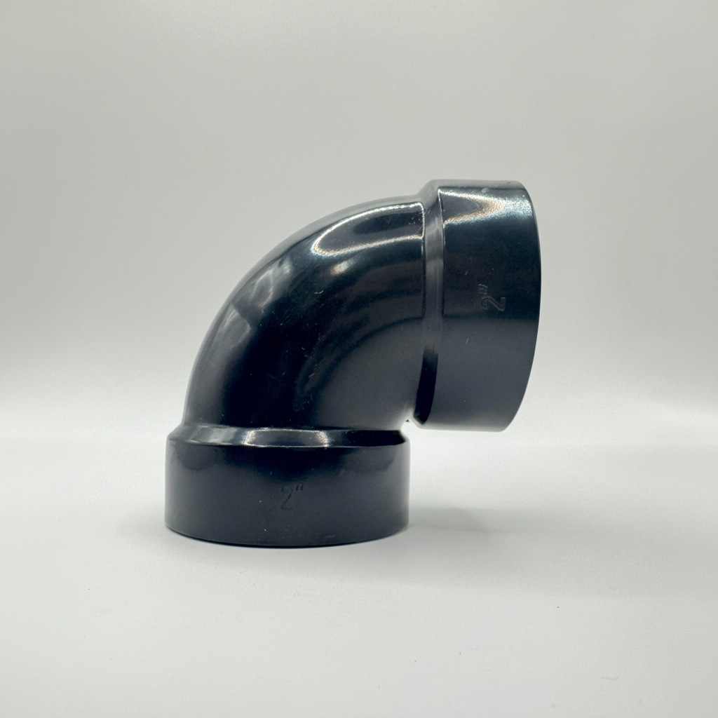 ABS DWV 90° Elbow (1/4 Bend) | Hub x Hub | 1-1/2" to 4" Sizes