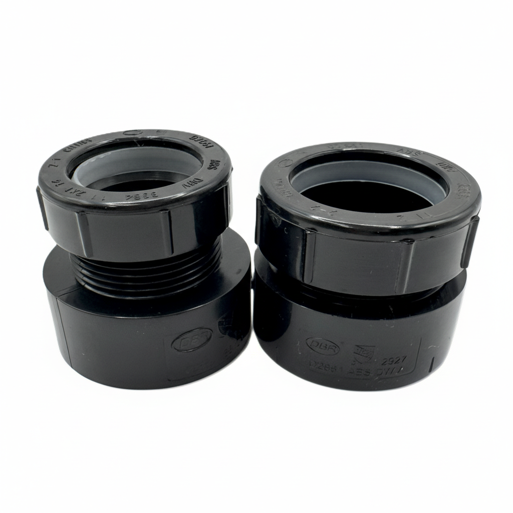 ABS DWV Female Trap Adapter with Washer & P-Nut | 1-1/2 ABS DWV Female Trap Adapter with Washer & P-Nut | 1-1/2