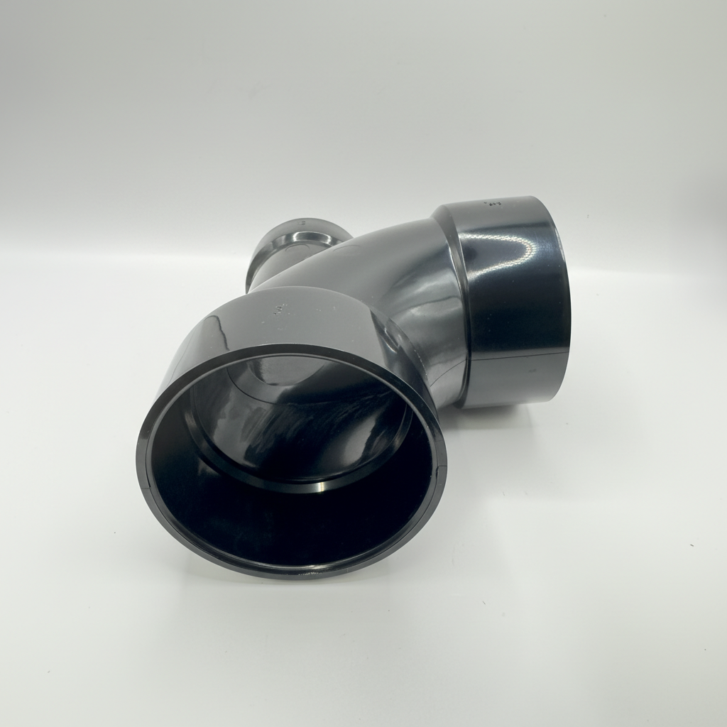 ABS 90° Elbow with Low Heel Inlet | 3" x 3" x 2" | DWV Hub Fitting| Magnum Plumbing Wholesale