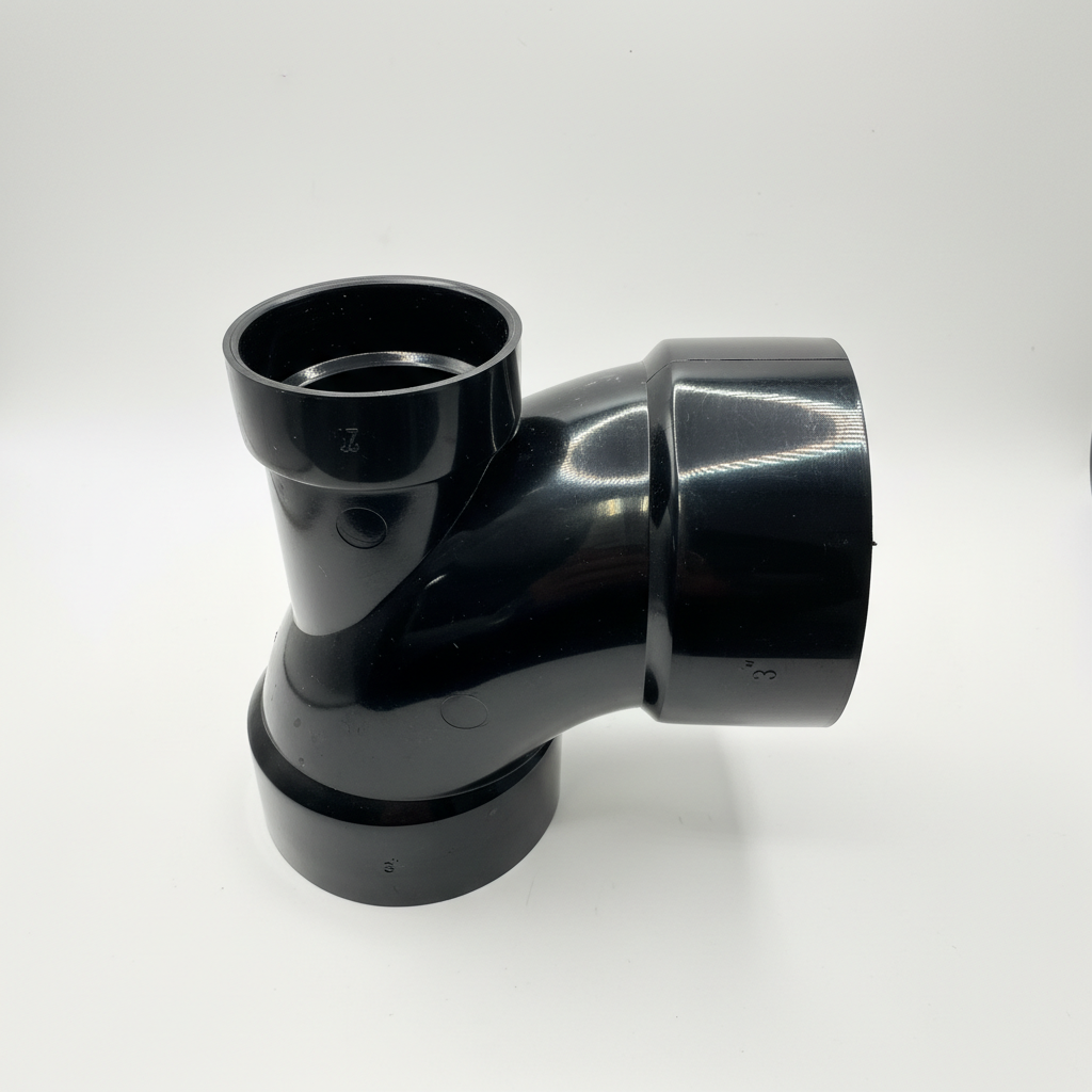 ABS 90° Elbow with Low Heel Inlet | 3" x 3" x 2" | DWV Hub Fitting| Magnum Plumbing Wholesale