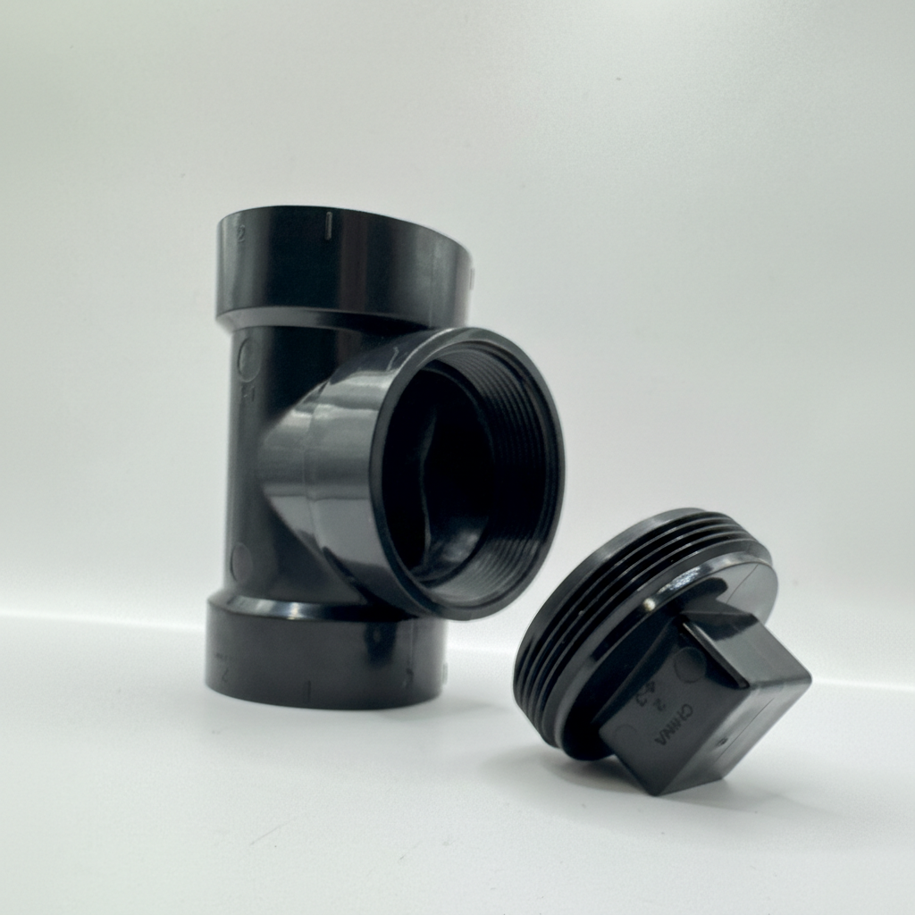 ABS Cleanout Tee with Plug ABS DWV Test Tee– Magnum Plumbing Wholesale | UPC certified fitting for ABS/DWV plumbing systems
