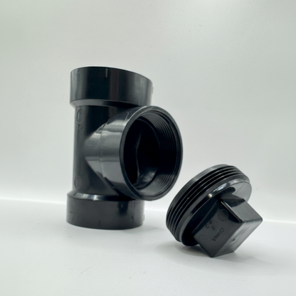ABS Cleanout Tee with Plug ABS DWV Test Tee– Magnum Plumbing Wholesale | UPC certified fitting for ABS/DWV plumbing systems