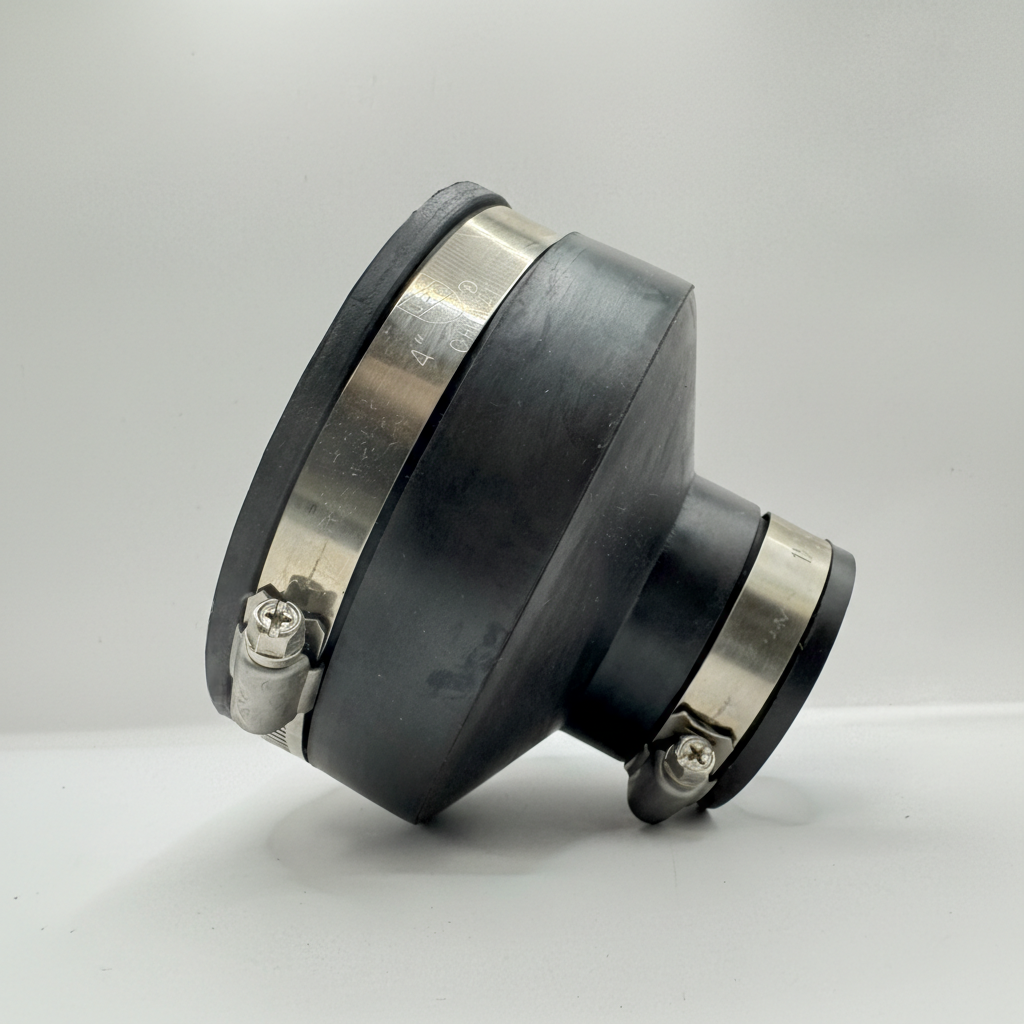 Flexible Coupling with Stainless Steel Clamps (Rubber Coupling)-Transition Coupler | Multiple Sizes Available