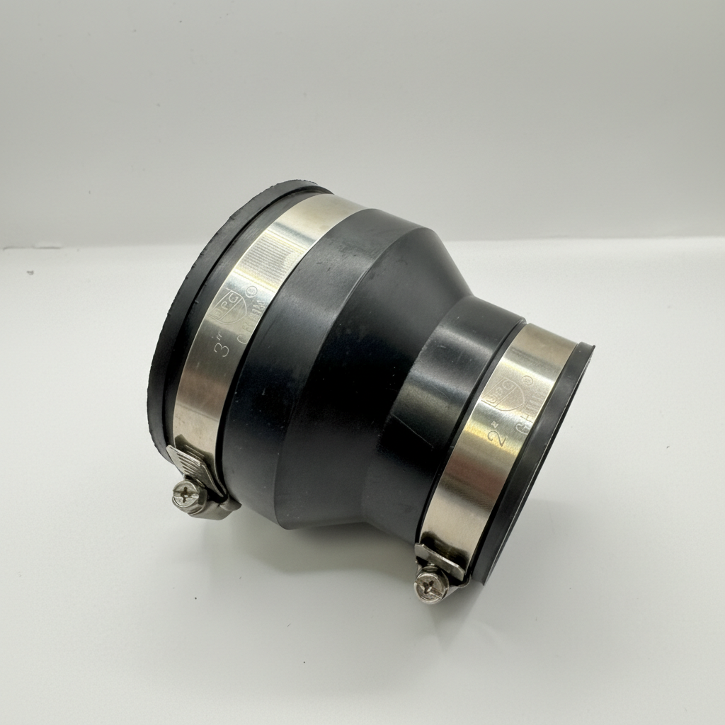 Flexible Coupling with Stainless Steel Clamps (Rubber Coupling)-Transition Coupler | Multiple Sizes Available