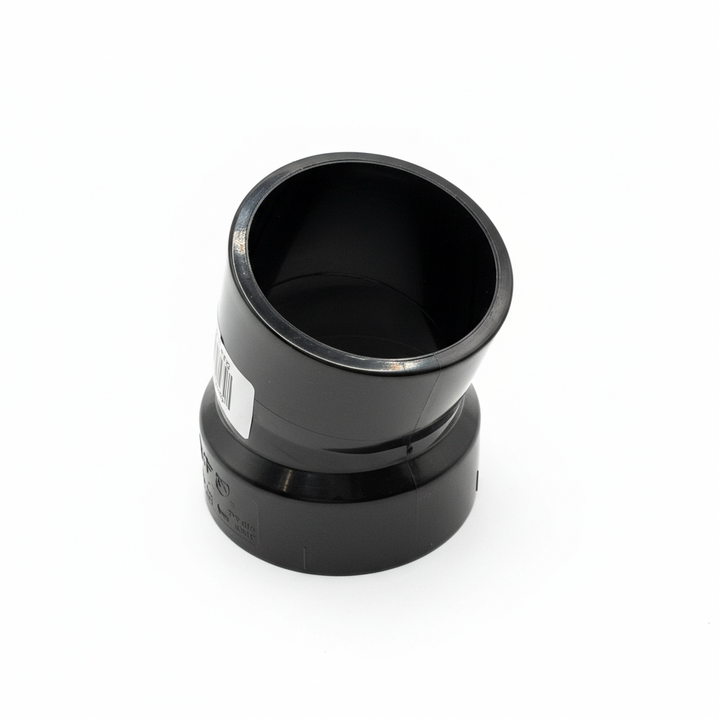 ABS DWV 22.5° Street Elbow (1/16 Bend) | Spigot x Hub | 1-1/2" to 4"