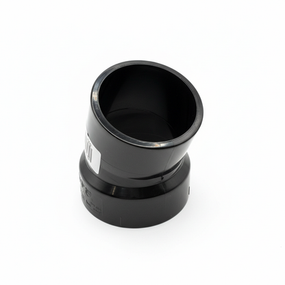 ABS DWV 22.5° Street Elbow (1/16 Bend) | Spigot x Hub | 1-1/2" to 4"