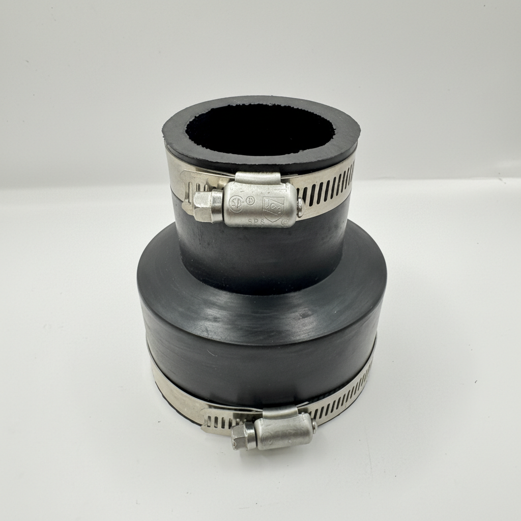 Flexible Coupling with Stainless Steel Clamps (Rubber Coupling)-Transition Coupler | Multiple Sizes Available