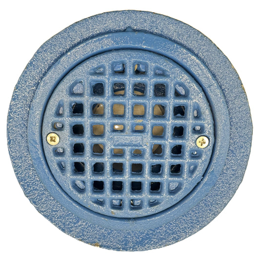2" 3" Cast Iron Flat Deck Drain (Heavy Duty Floor Drain with 4" Round Top with Tractor Grate, Cast Iron)