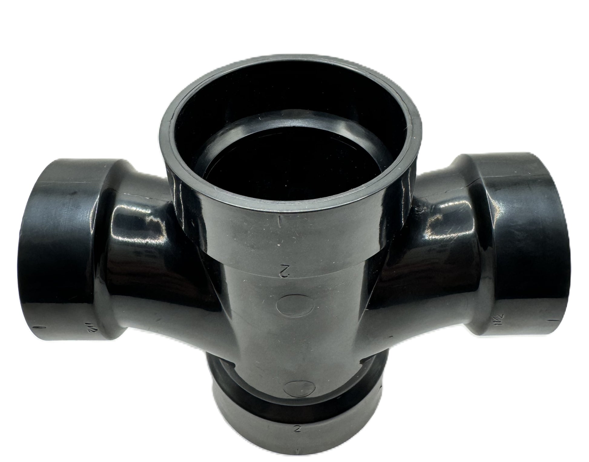 2x2x1.5x1.5"ABS Double Sanitary Tee Reducing– Magnum Plumbing Wholesale | UPC certified fitting for ABS/DWV plumbing systems