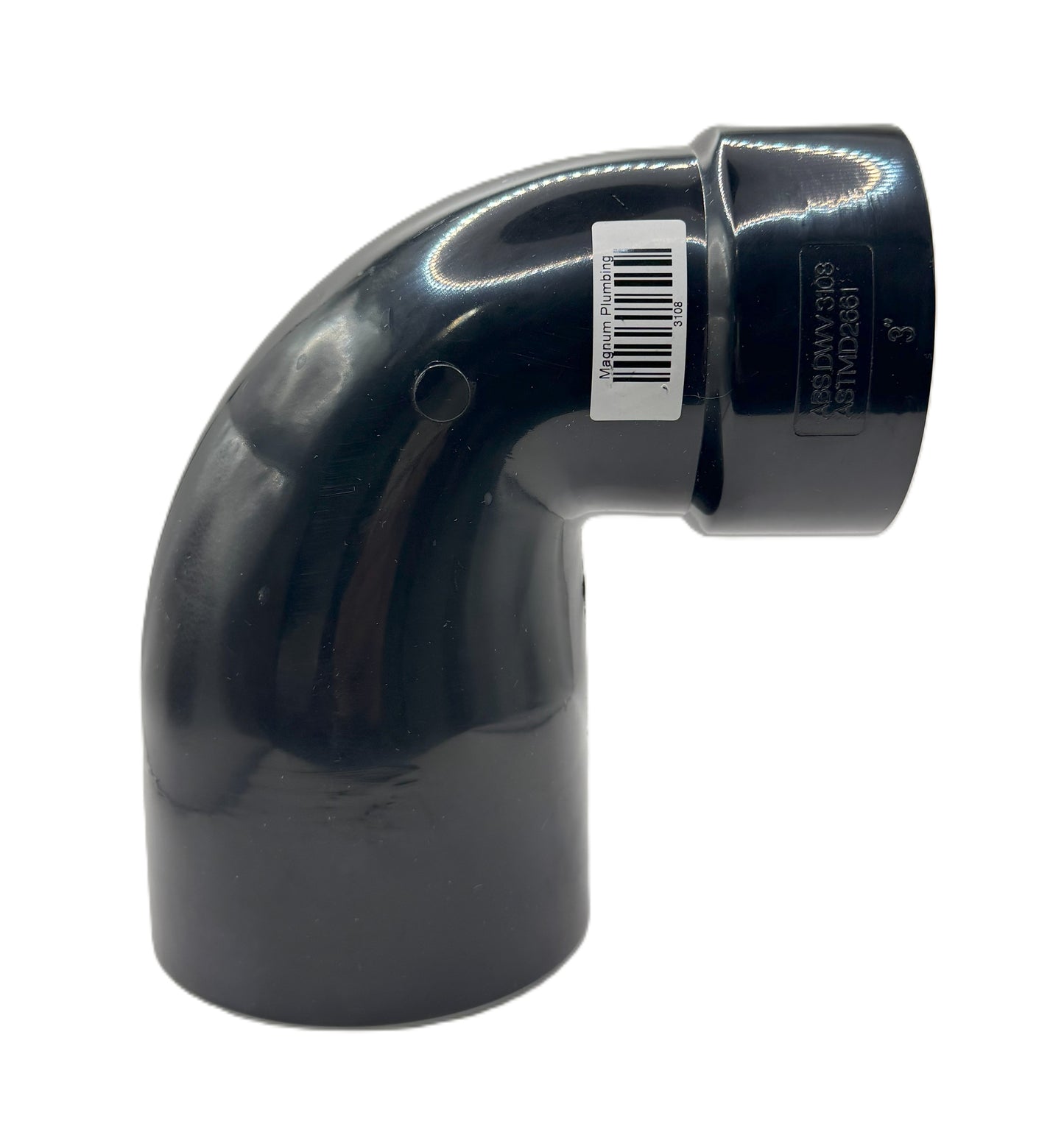 4x3 ABS 90° Street Closet Elbow- Magnum Plumbing Wholesale | UPC certified fitting for ABS/DWV plumbing systems