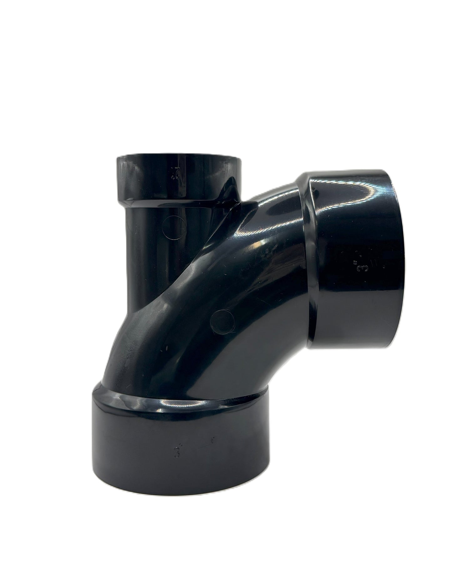 3x3x2 ABS DWV 90° Elbow with Low Heel Inlet – Magnum Plumbing Wholesale | UPC certified fitting for ABS/DWV plumbing systems
