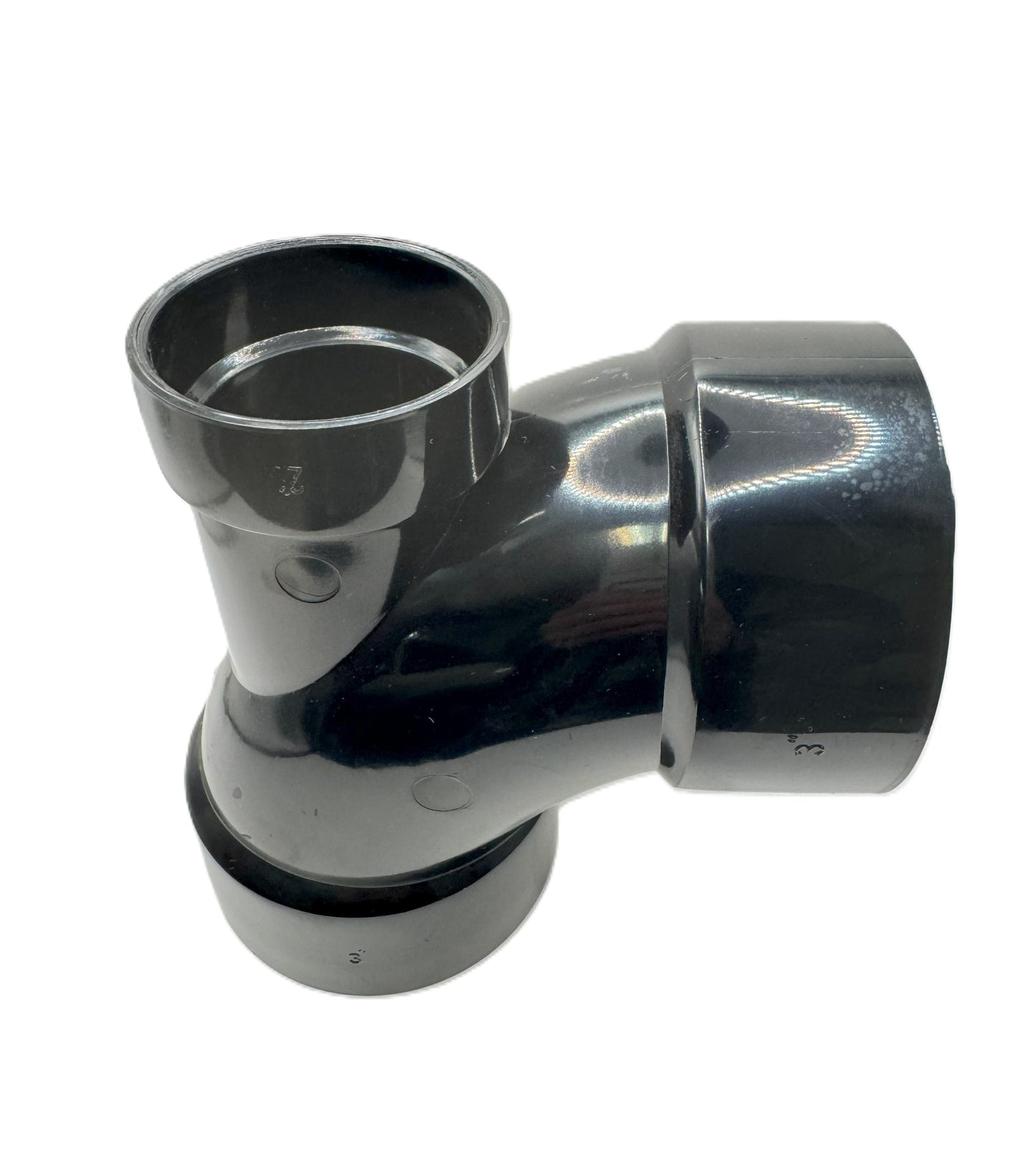 3x3x2 ABS DWV 90° Elbow with Low Heel Inlet – Magnum Plumbing Wholesale | UPC certified fitting for ABS/DWV plumbing systems
